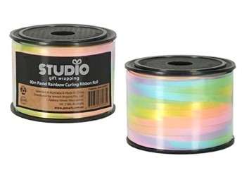 Studio 80m Rainbow Pastel Curling Ribbon  Reel
